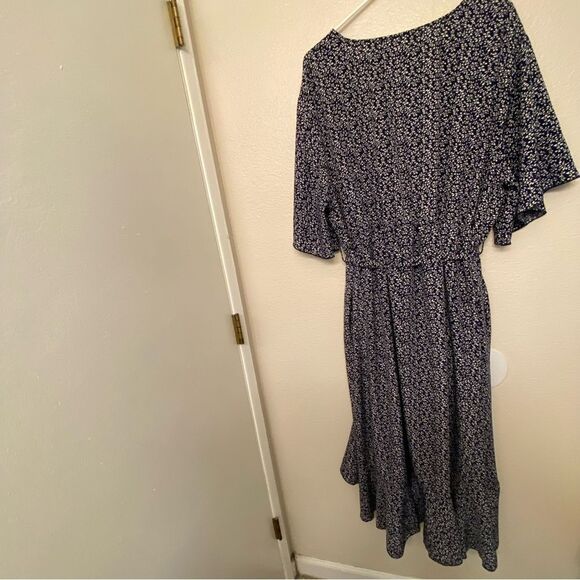 Keluummi micro Floral Maxi Wrap Dress Empire Waist flutter ruffle v neck plus 24 - Picture 7 of 14